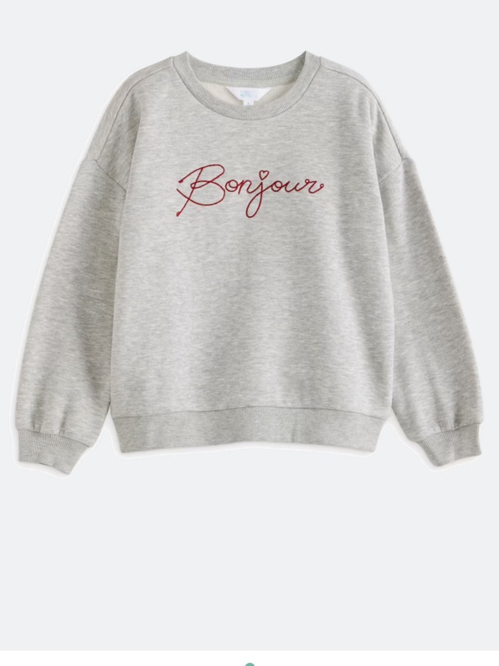 Market & Spruce Grey 'Bonjour' Fleece Pullover size medium